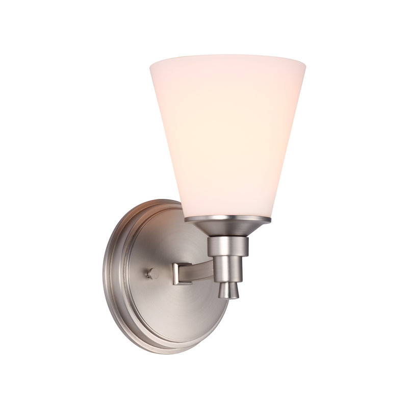 Georgetown Armed Sconce, Buffed Nickel