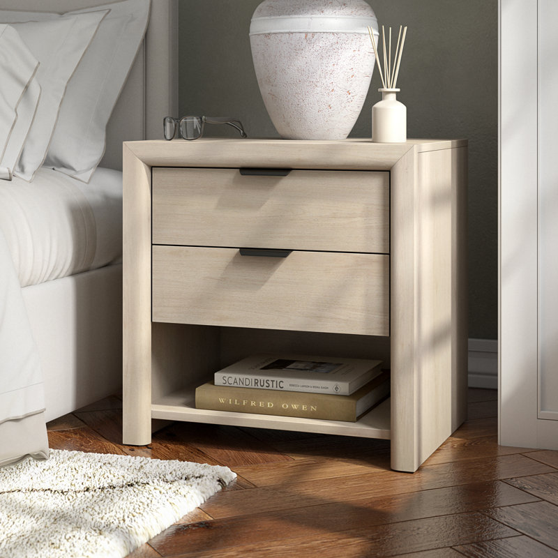 Clarice 24" Rectangular Nightstand in Alder White, Alder White