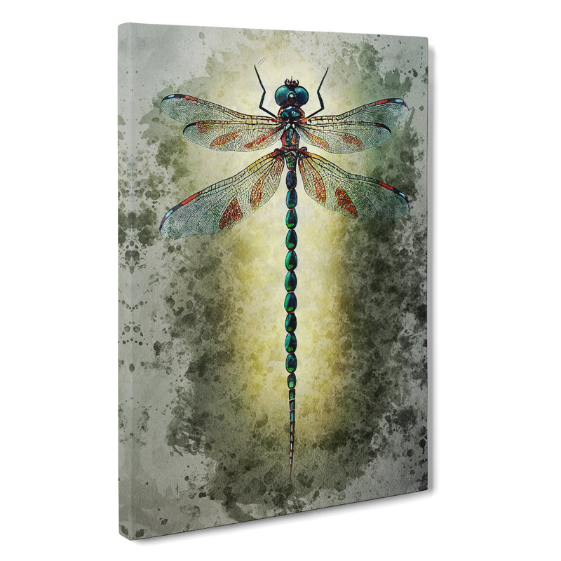 XC1022-1852X Dragonfly Watercolour No.1 - Wrapped Canvas Print, 76cm H x 50cm W x 3cm D