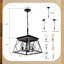 Luminaire suspendu style lustre 4 lumières de style campagnard en acier rustique pour salle à manger et cuisine-205515699
