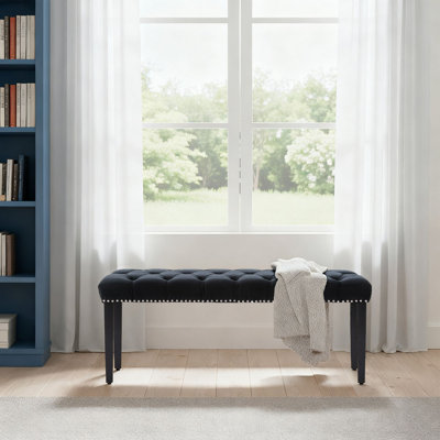Modern Elegant Velvet Upholstered Bench Entryway Bench Bedroom End of Bed Bench Dining Bench