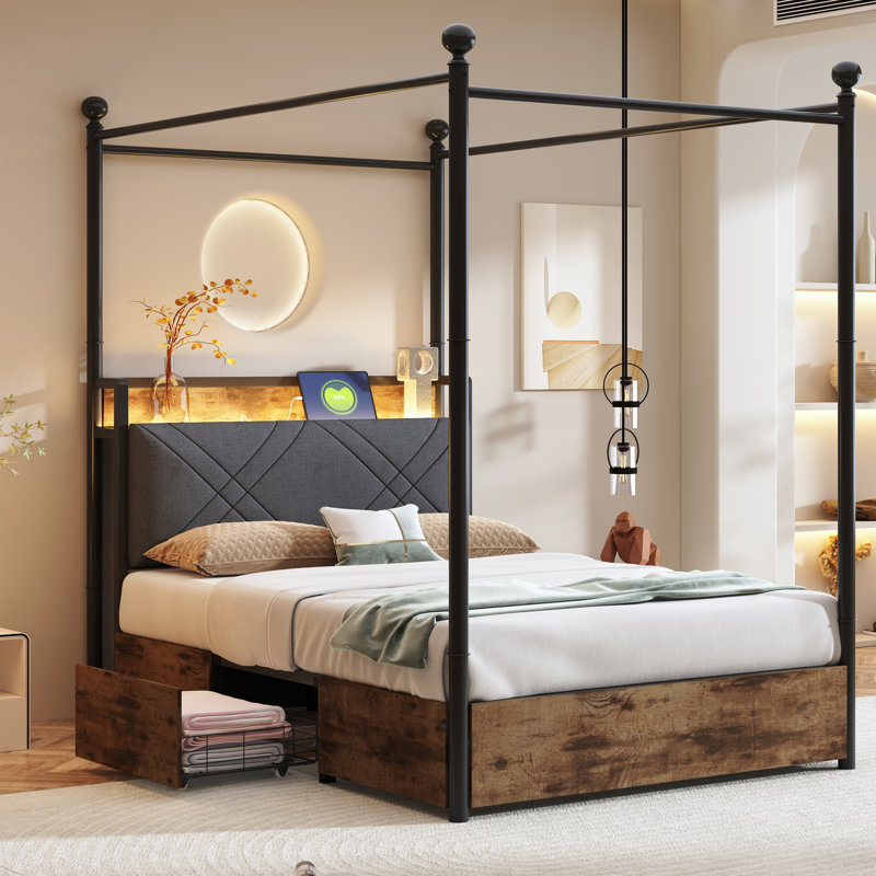 Metal Storage Bed, Single (3')