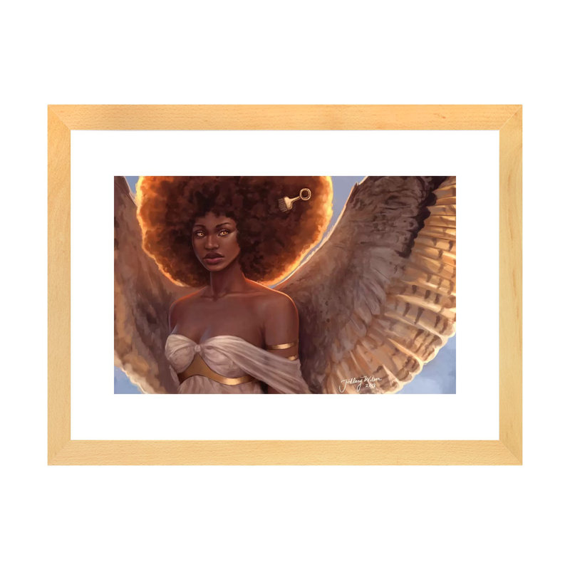 « Halo » par Hillary D Wilson-impression, Blanc, H 16 po x l 24 po x P 1 po, Toile avec cadre en bois beige