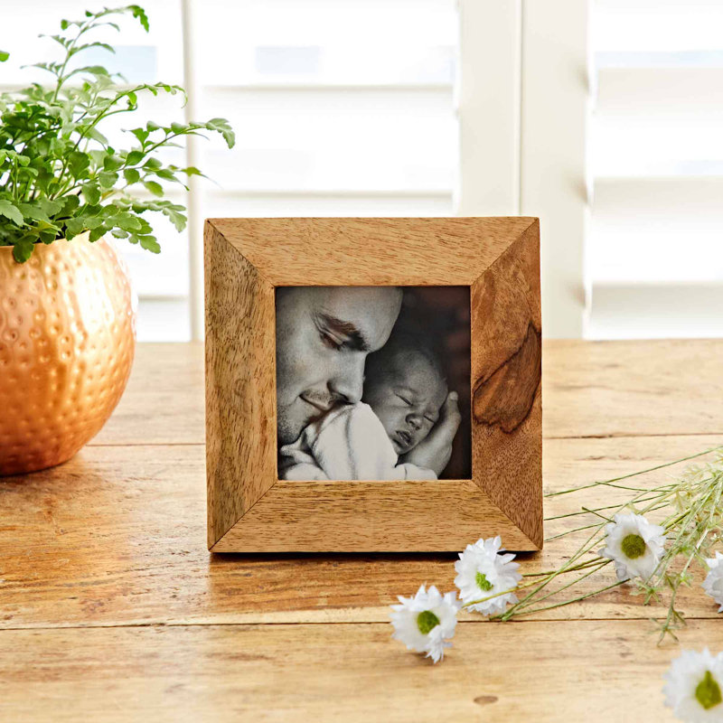Tan Solid Wood Picture Frame, 15cm x 15cm, Square