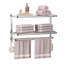 Porte-serviettes mural en acier inoxydable (argent)