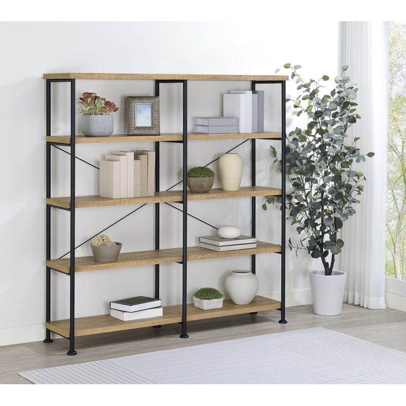 Bibliothèque double Analiese 63 pouces à 4 tablettes Mango