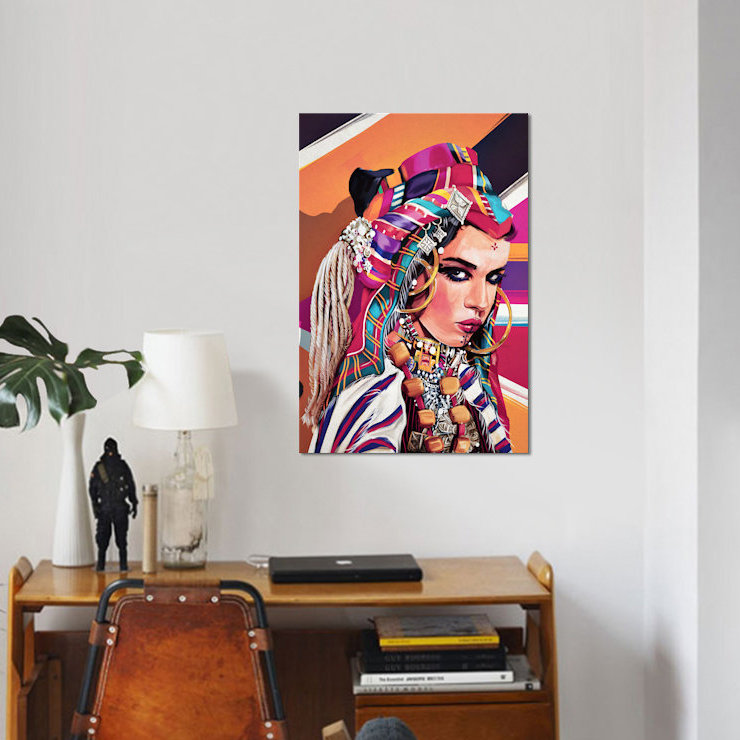 « maroc », impression sur toile, H 40 po x l 26 po x P 1,5 po, Pas de tapis, Toile tendue