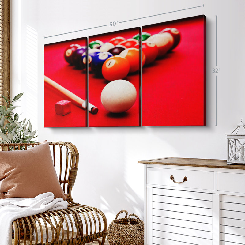 " Pool Table Setup " 3 - Pieces, 32" H x 50" W x 1.25" D