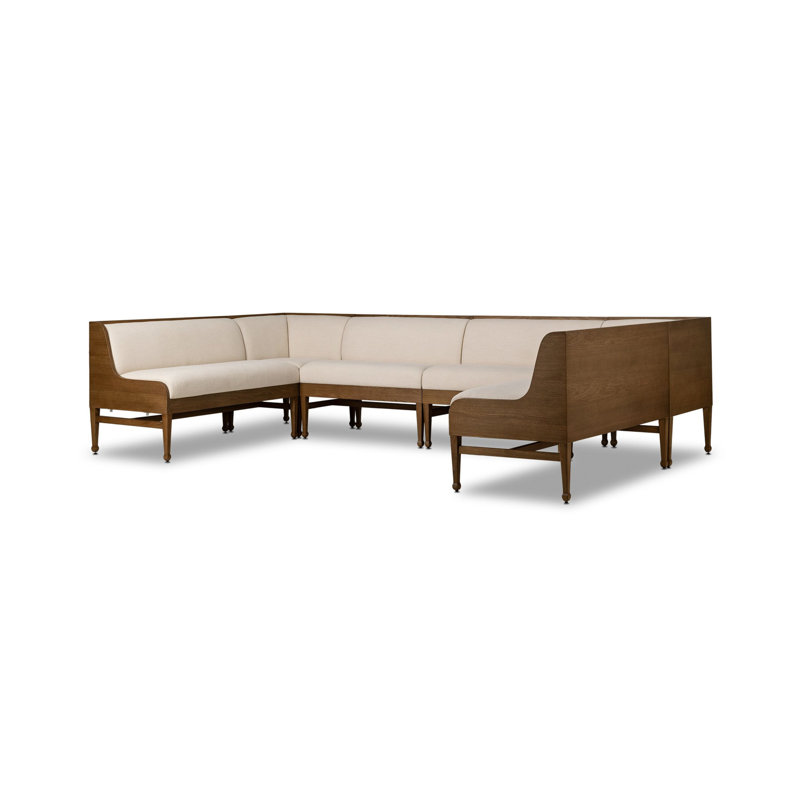 Priscilla Dining Banquette U Shape 129"-Crypton Wayfarer Snow