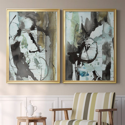 «Lyrical Abstract I», toile encadrée de qualité supérieure - prête à être accrochée