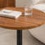 Table de salle à manger ronde 31,5 pouces à grain de bois foncé - texture annulaire moulée par aspiration, durable et résistante à l'eau.