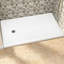 Base de douche rectangulaire en alcôve en acrylique l 60 po x P 36 po avec plateau de douche rectangulaire à seuil simple blanc brillant avec drain à gauche et jupe à 4 côtés-131661302