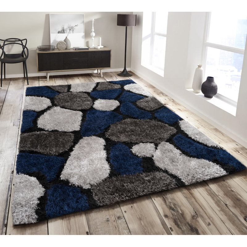 Hosford Rectangle Geometric Hand Woven Shag, Rectangle 160 x 230cm