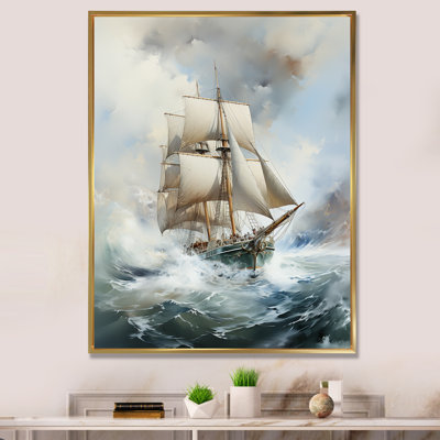 Bateau pirate, tempête, paysage, tempêtes, estampes murales