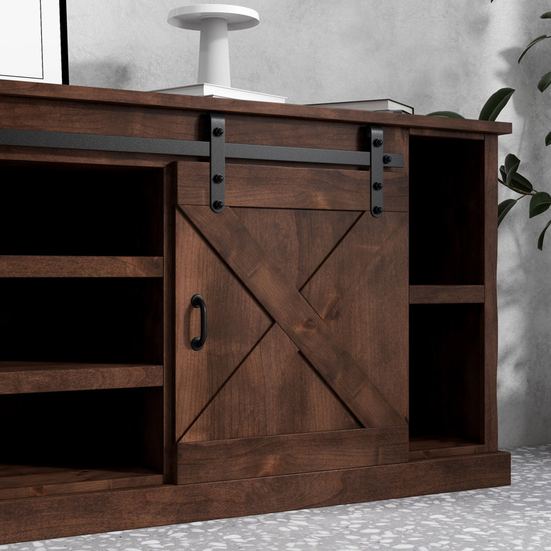 Meuble télé 85 po pour téléviseur de 95 po ou moins, aucun assemblage requis, Whisky vieilli