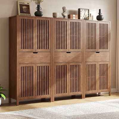 Armoire de cuisine 69 po, armoire de rangement haute de style campagnard avec tiroir et tablettes réglables 69 po