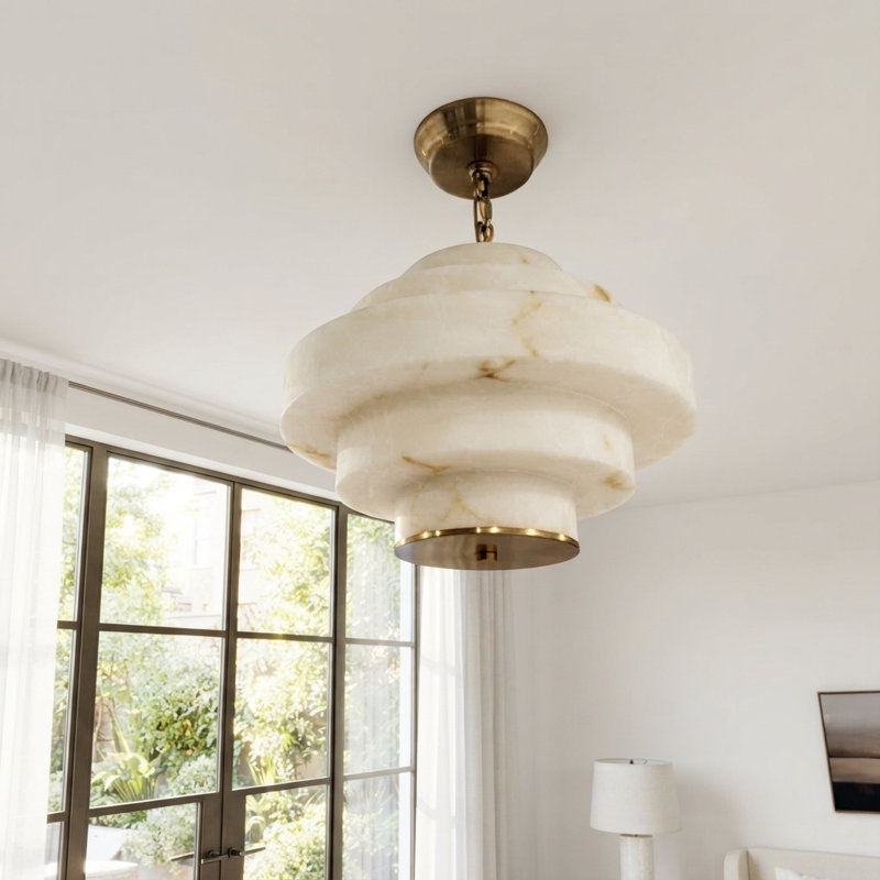 Silma 3 Dimmable Light Alabaster in Chandelier