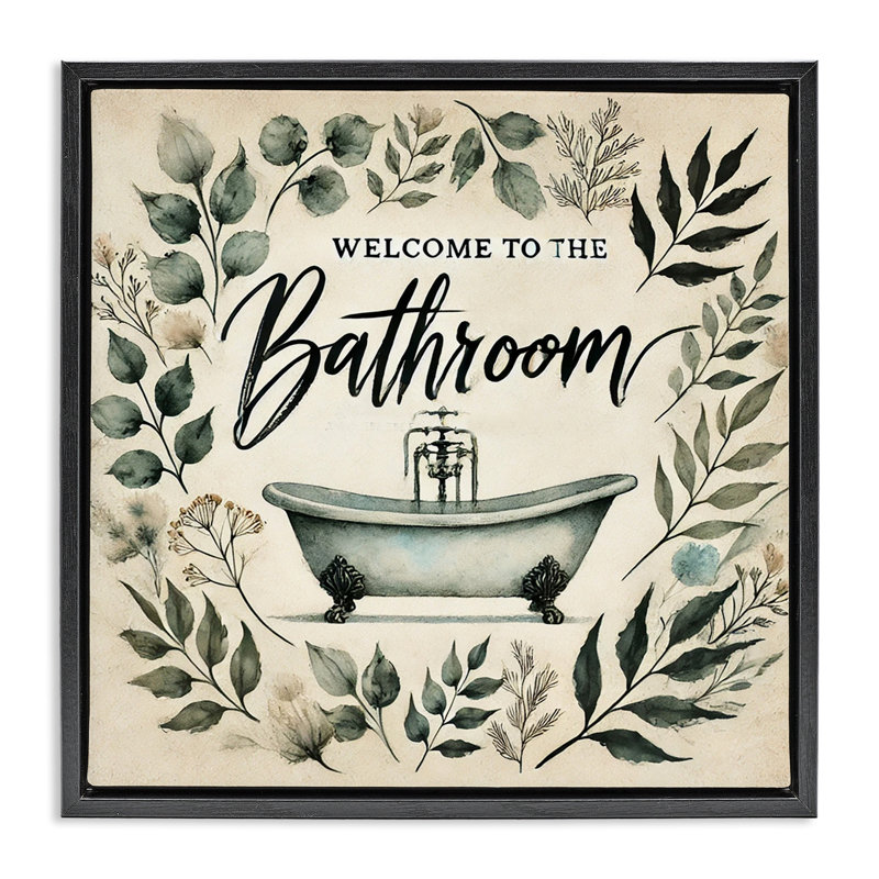 Cadre flottant rétro pour salle de bain, design par Erin Clark, H 18 po x l 18 po, Cadre flottant noir de jais