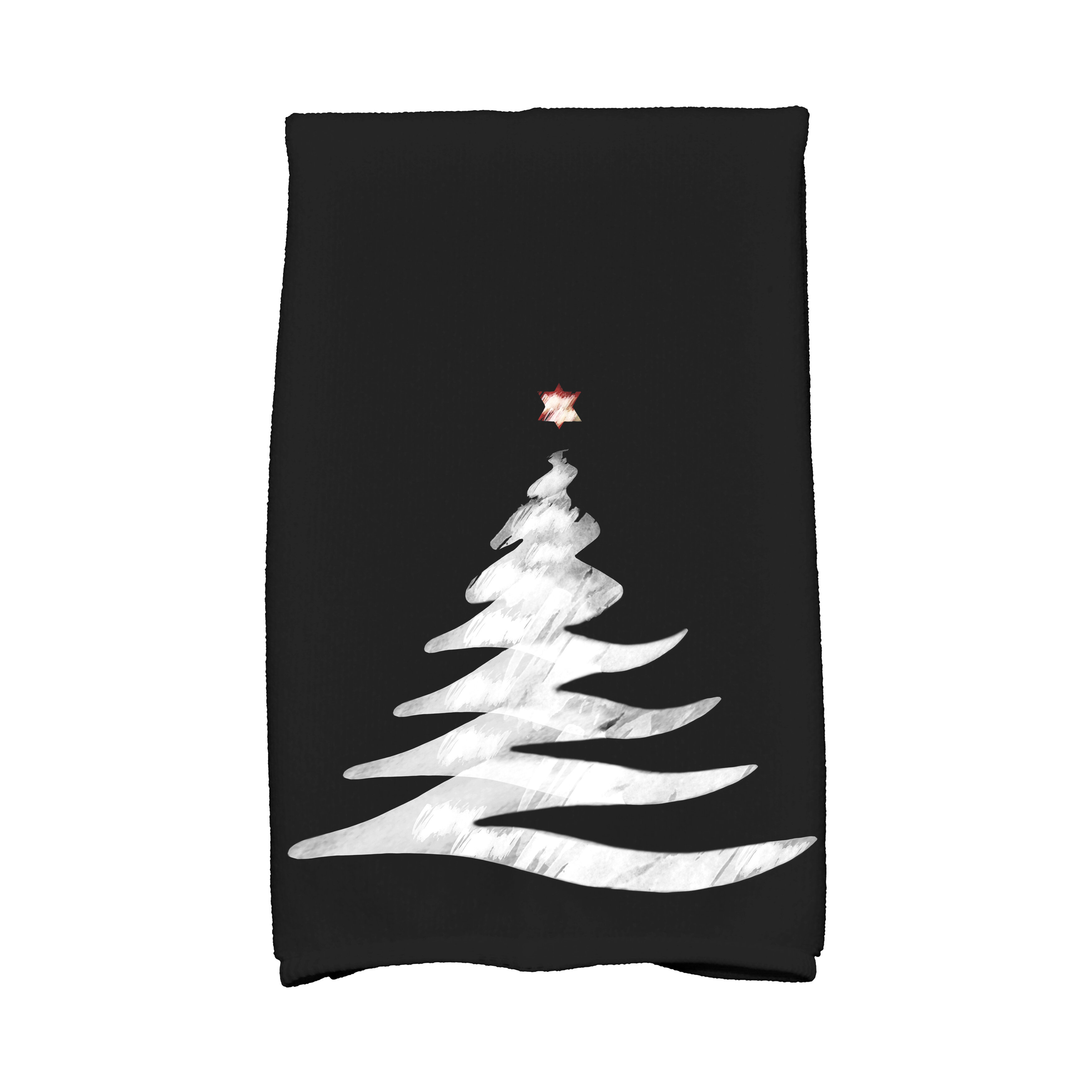 Black and White Christmas Typography Design Hand & Bath Towel by  LebensARTdesign