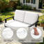 Causeuse d'extérieur en teck massif avec coussin et accoudoirs-605673264-605673263