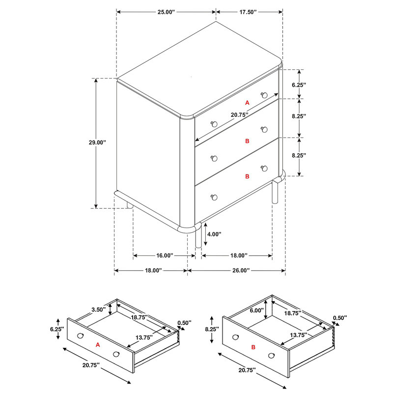 Ensemble de chambre avec grand lit 5 pièces Anser