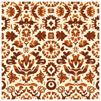 Tapisserie murale brune à motif ornemental - décoration murale ornement