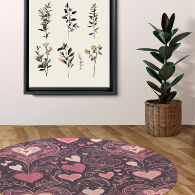 Tapis rose tressé à motif de cœurs de la Saint-Valentin