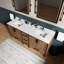 80 po Large meuble-lavabo double rustique, 30 miroirs, deux armoires intérieures, cinq tiroirs, assemblé pour une installation rapide