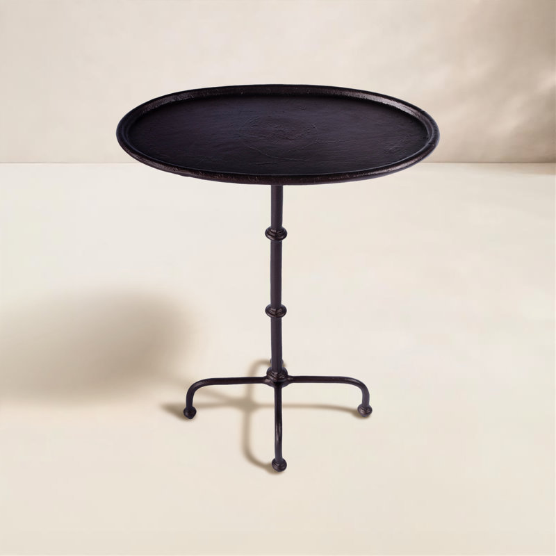 Kealy Outdoor Metal Pedestal Side Table