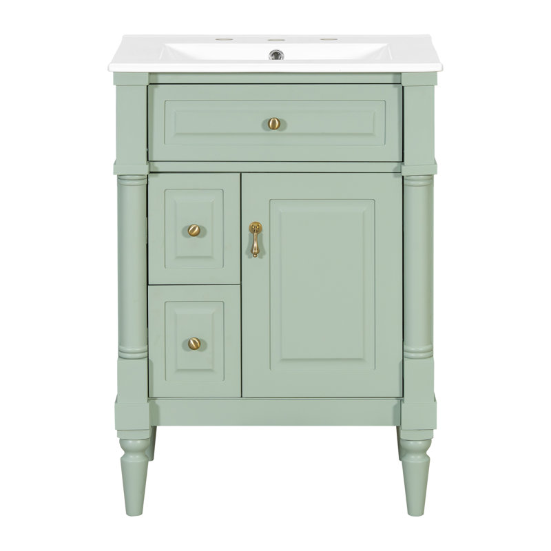 Meuble-lavabo 24 po avec lavabo, Vert