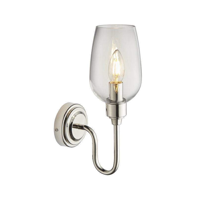 Hovey Armed Sconce, Bright Nickel Plate