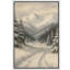 «Snowy Mountain Valley with Pine Trees Winter Landscape», reproduction d'art sur toile encadrée dans la chambre principale-1745827944-1745827948