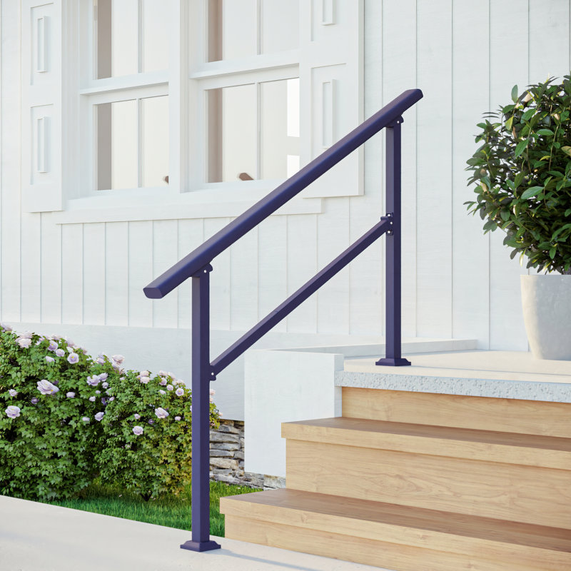 Hand Rails for Outdoor Steps for Porch, Deck, & Balcony Railing, 3-4 Steps (55" W x 36" H x 4" D)