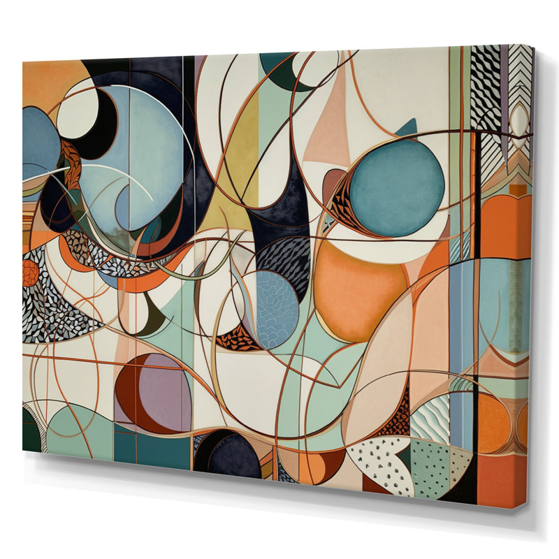 «Pastel Color Boho Artwork II - Abstract Minimalisme», reproduction sur toile, H 12 po x l 20 po x P 1 po, Toile tendue