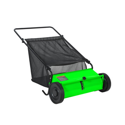 26" Heavy‑Duty Walk‑Behind Push Lawn Sweeper, Manual Leaf Collector with 7 Cu.ft Hopper Bag and 4‑Brush System for Yard, Driveway and Patio Clean‑Up