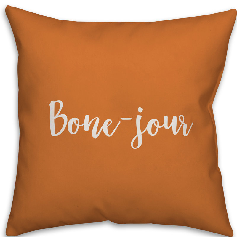  Coussin Bone-jour, Orange, Housse de coussin