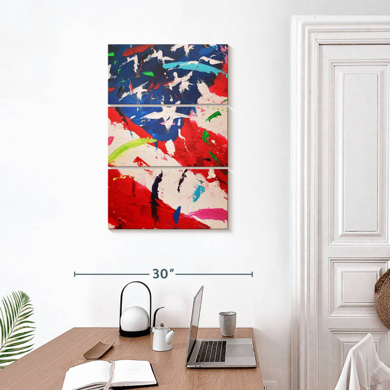 Borges Abstract American Flag, 32" H x 20" W