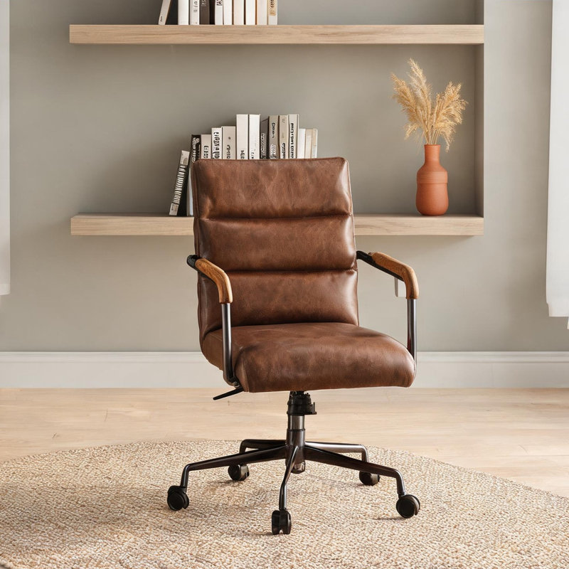 Williston Forge Genuine Leather Executive Chair