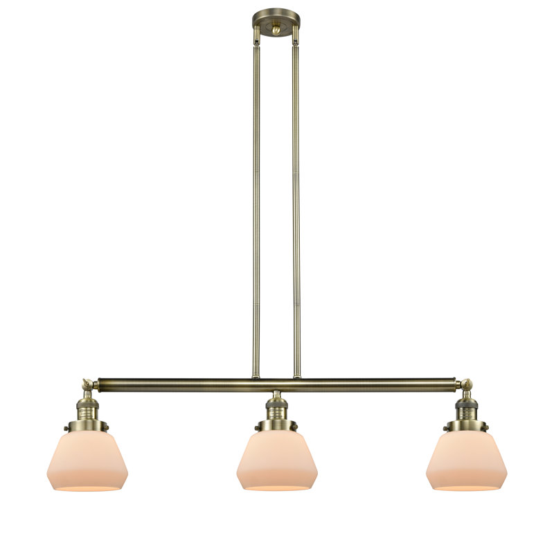 Chill 3 - Light Kitchen Island Pendant, Matte White Cased, No Bulb Included, Antique Brass