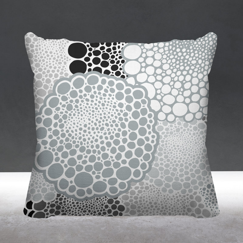 Coussin Bryony, L 17 po x H 17 po, Gris
