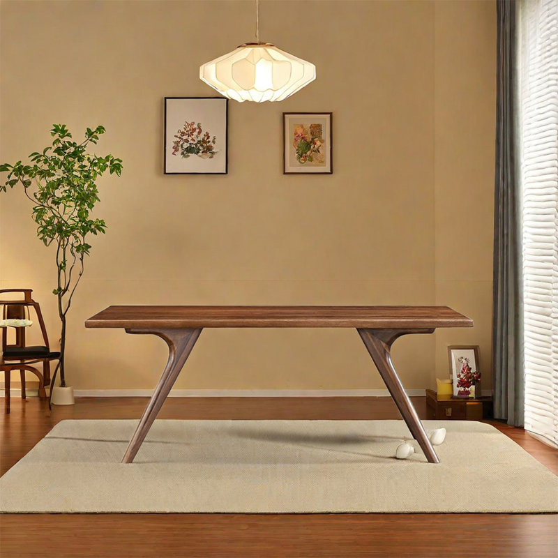 Walnut Solid Wood Dining Table, 29.53" H x 62.99" L x 31.5" W