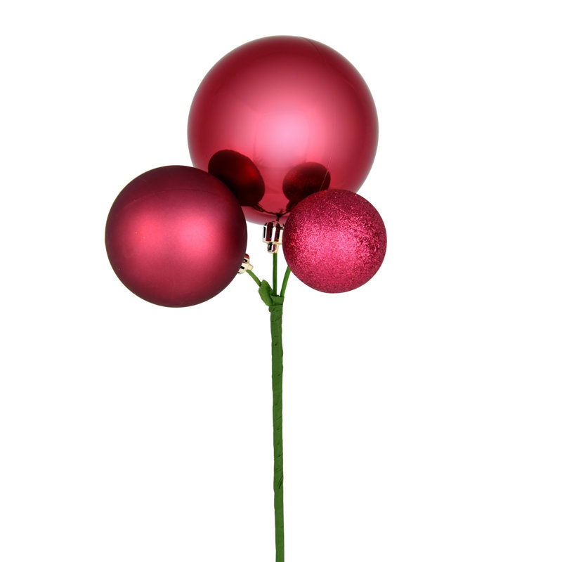 Ornement en forme de boule 18 po, 3 par sac, Rouge
