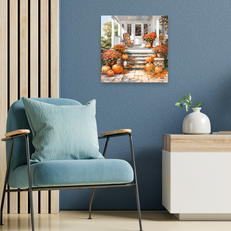 Art mural abstrait d'automne, 18" H x 18" W