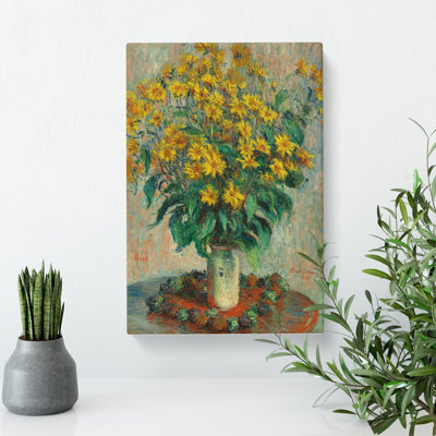 Jerusalem Artichoke Flowers by Claude Monet - Wrapped Canvas Painting