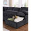 Chenille foncée gris foncé en forme de L modulaire à 5 compartiments, méridienne coulissante, rangement et coussins décoratifs-1931514711-1931514709