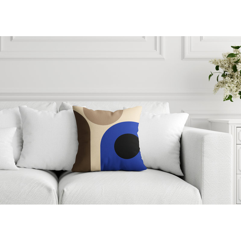 Coussin intérieur / extérieur en polyester filé Yenz, 19 po x 19 po, Bleu marine