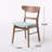 5-Piece Mid-Century Modern Dining Set: Rubberwood Frame Table & 4 Upholstered Chairs, Walnut + Mint