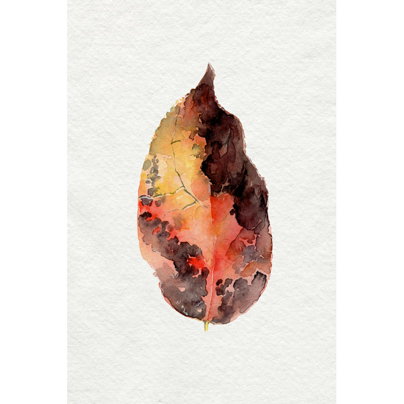 Aquarelle feuille d'automne I, H 30 po x l 20 po x P 1,25 po