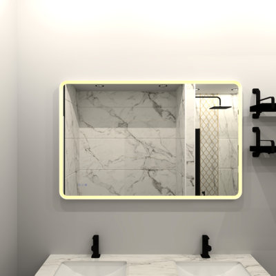 Miroir de salle de bain 60 po x 36 po à DEL à intensité variable avec brouillard