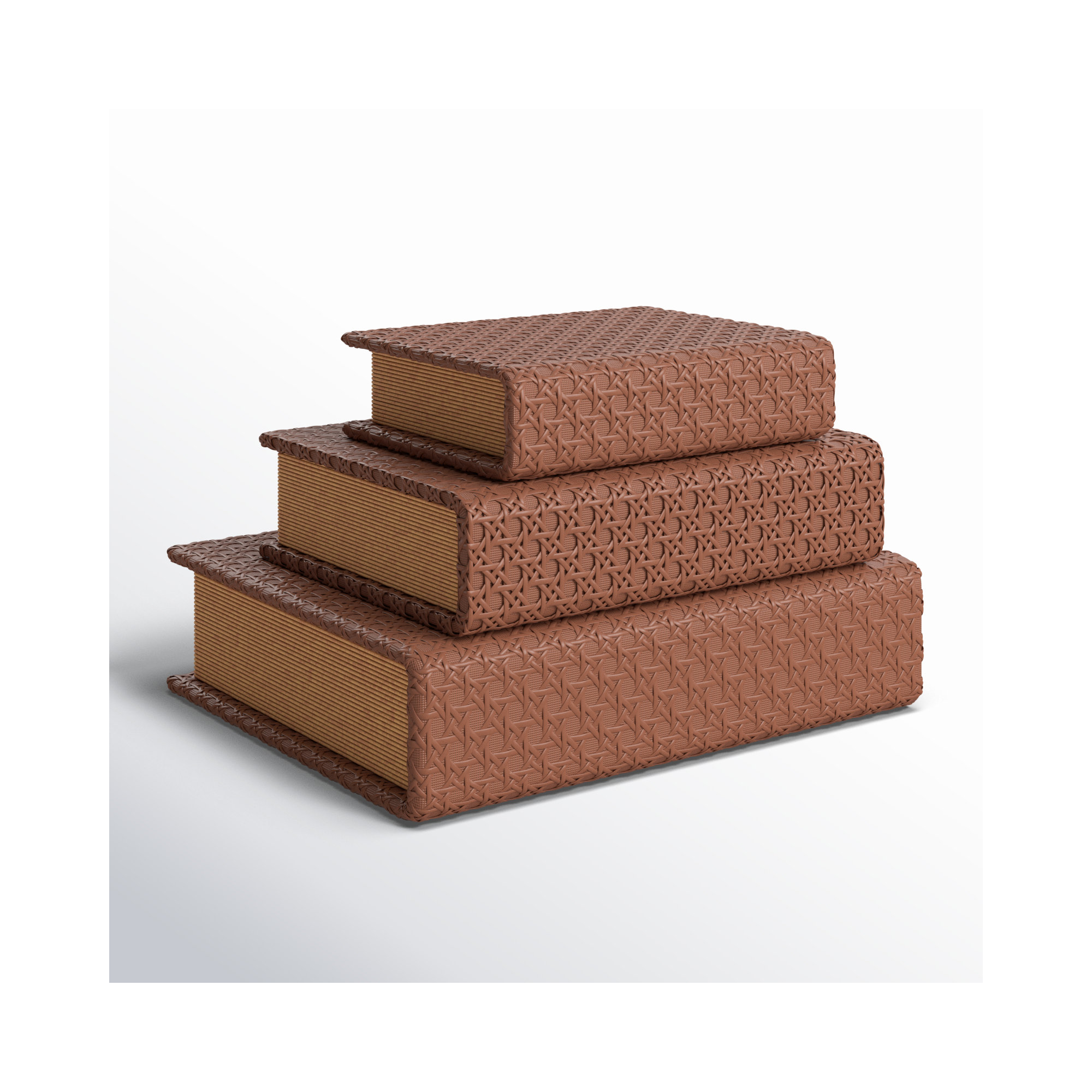 Vanora Faux Leather Book Shaped Decorative Box, Brown